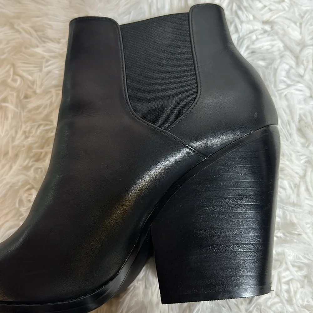 BP Lex Bootie Block Heels In Black Leather  Size 9 Women